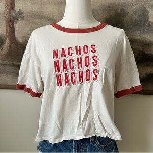 American Eagle Outfitters White Tee with Red Trim and Graphic